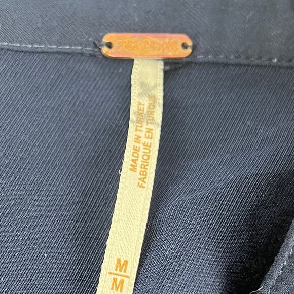 Free People Navy Button Front Drop Waist Long Sleeve Mini Dress M Viscose blend - Picture 5 of 8